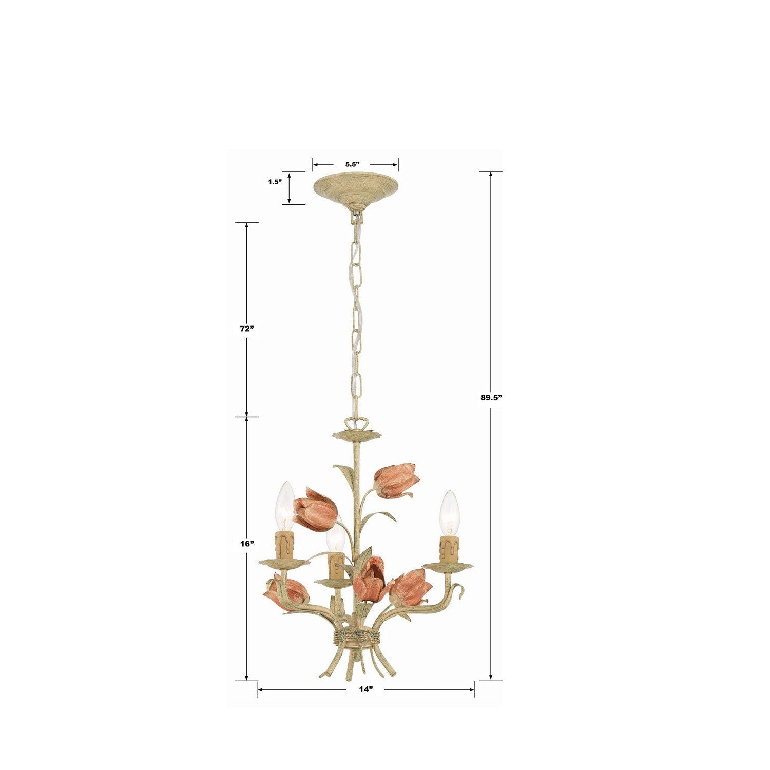 Crystorama - 4803-SR - Three Light Mini Chandelier - Southport - Sage Rose