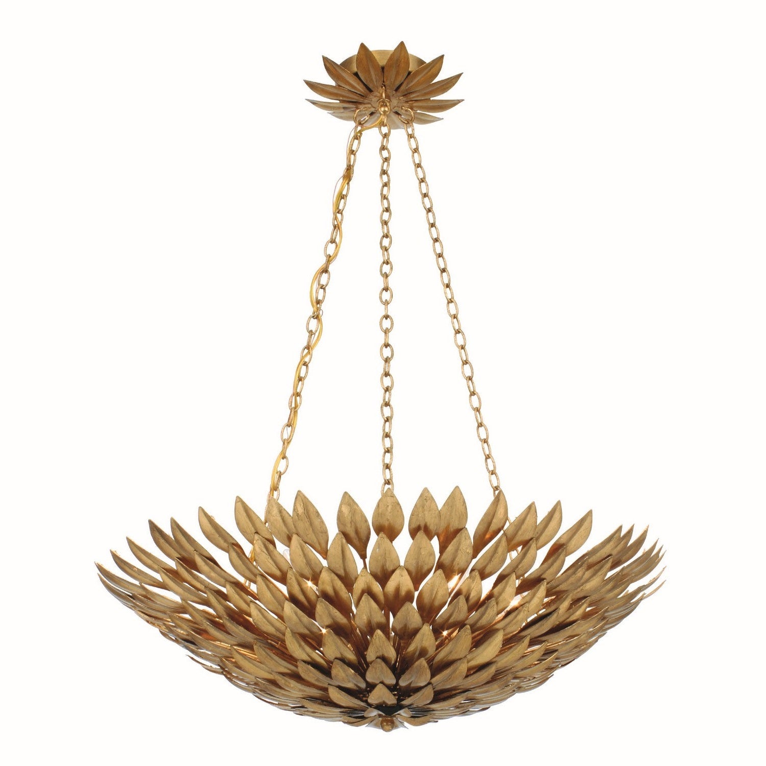 Crystorama - 517-GA - Six Light Chandelier - Broche - Antique Gold