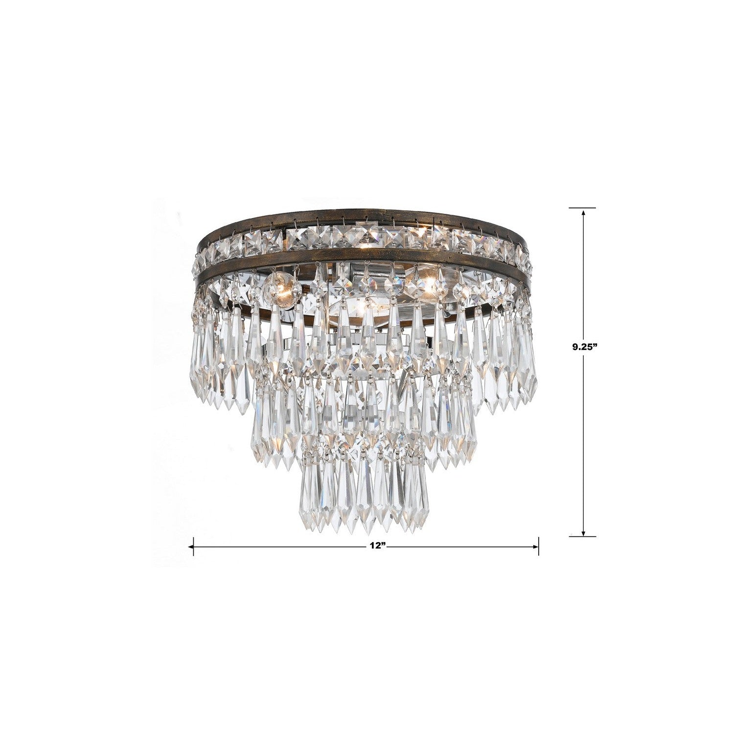 Crystorama - 5260-EB-CL-MWP - Three Light Flush Mount - Mercer - English Bronze
