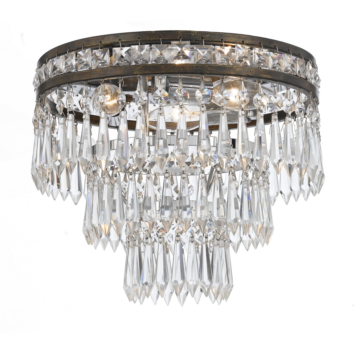 Crystorama - 5260-EB-CL-MWP - Three Light Flush Mount - Mercer - English Bronze