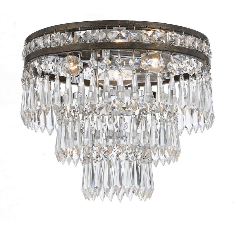 Crystorama - 5260-EB-CL-MWP - Three Light Flush Mount - Mercer - English Bronze