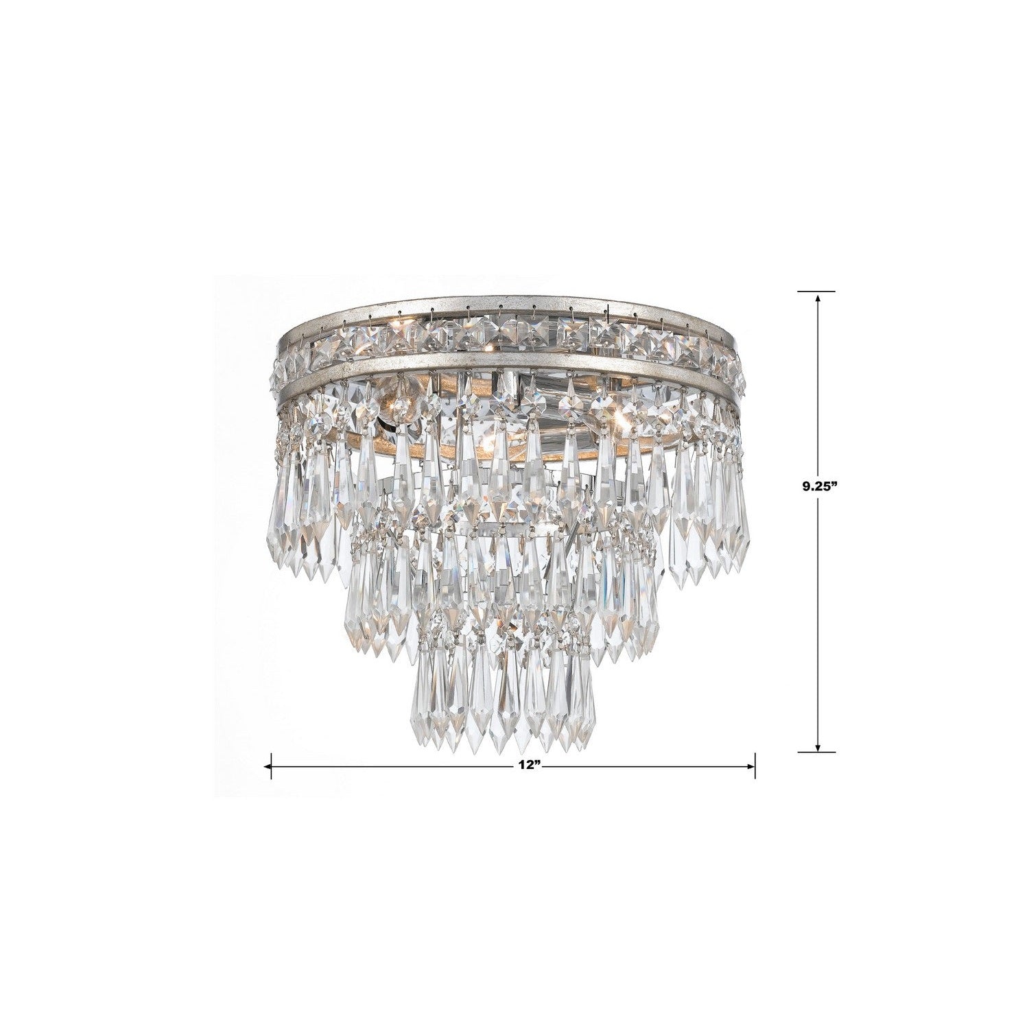 Crystorama - 5260-OS-CL-MWP - Three Light Flush Mount - Mercer - Olde Silver