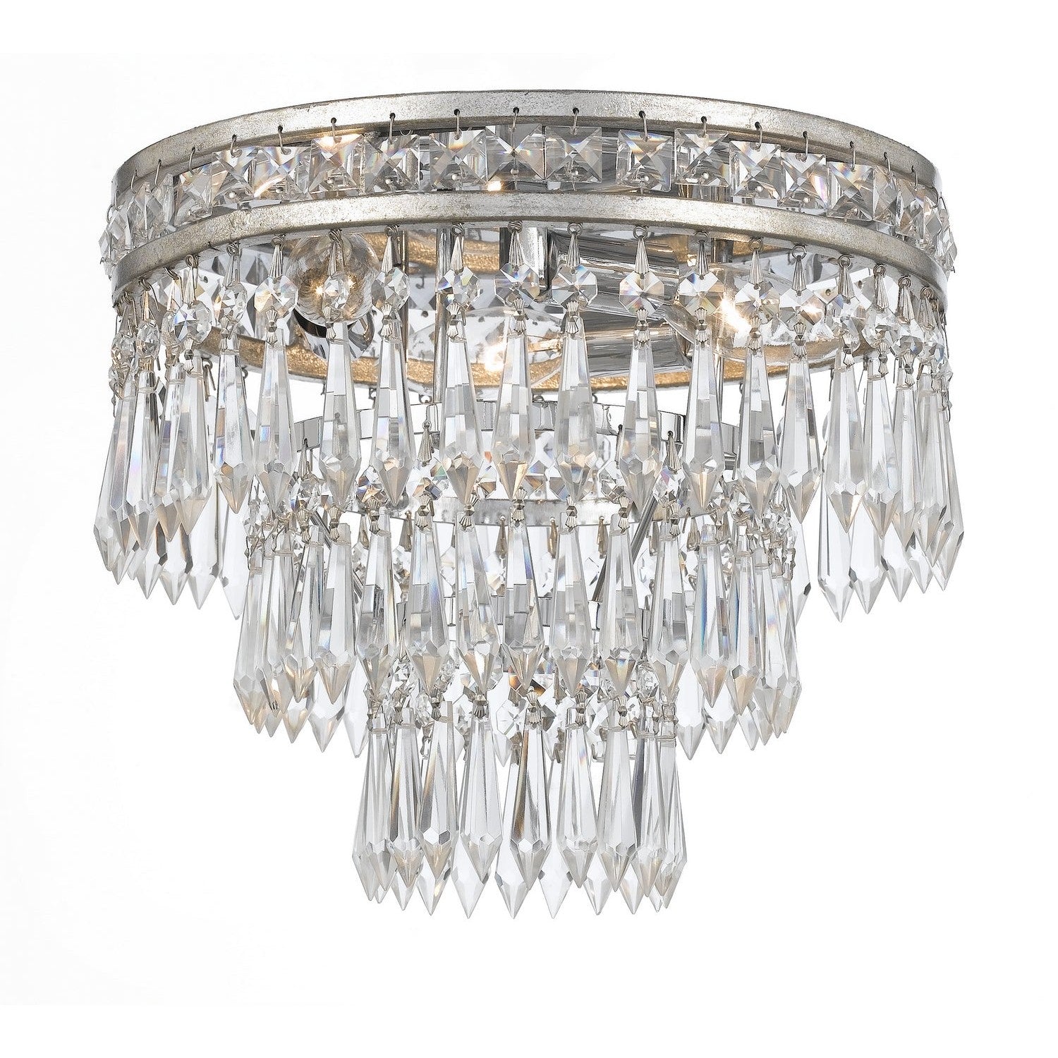 Crystorama - 5260-OS-CL-MWP - Three Light Flush Mount - Mercer - Olde Silver