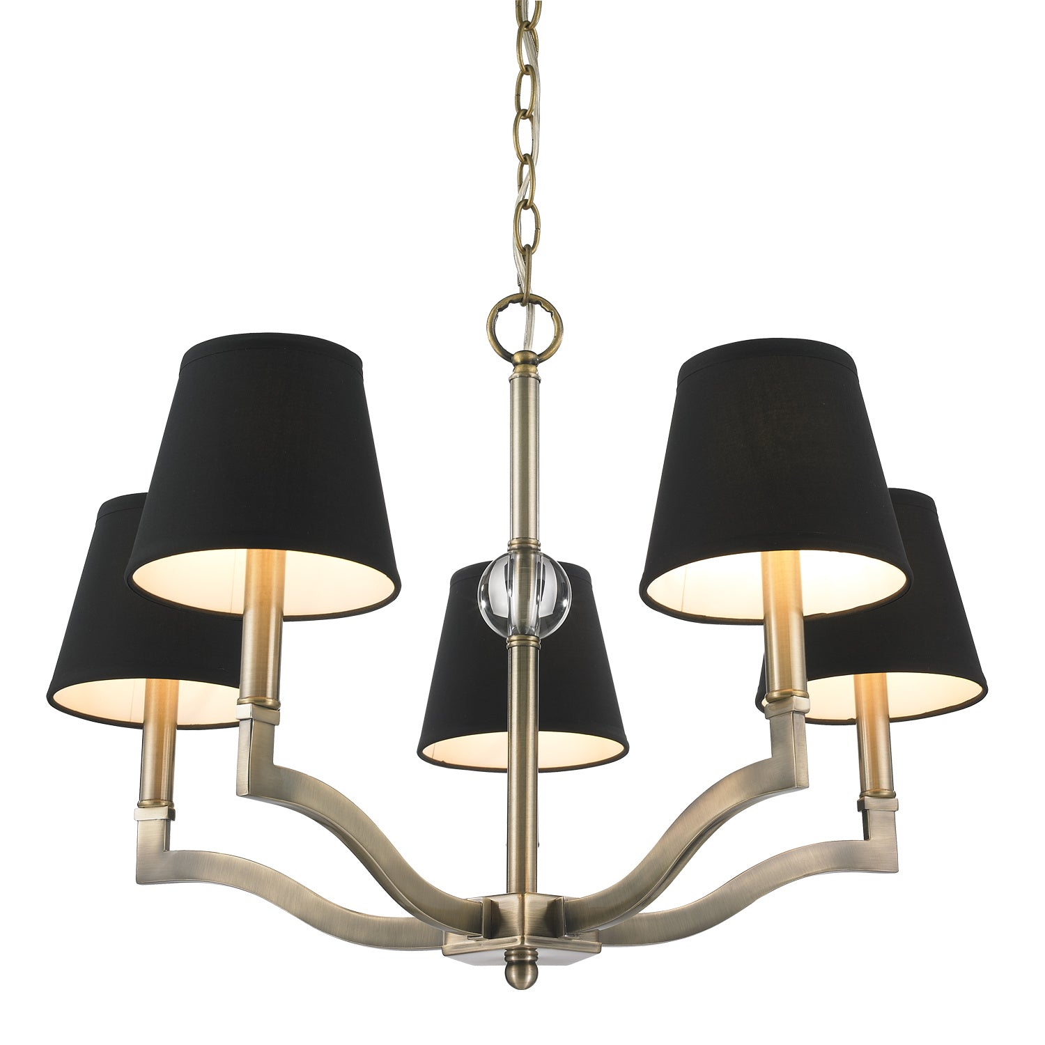 Golden - 3500-5 AB-GRM - Five Light Chandelier - Waverly - Aged Brass