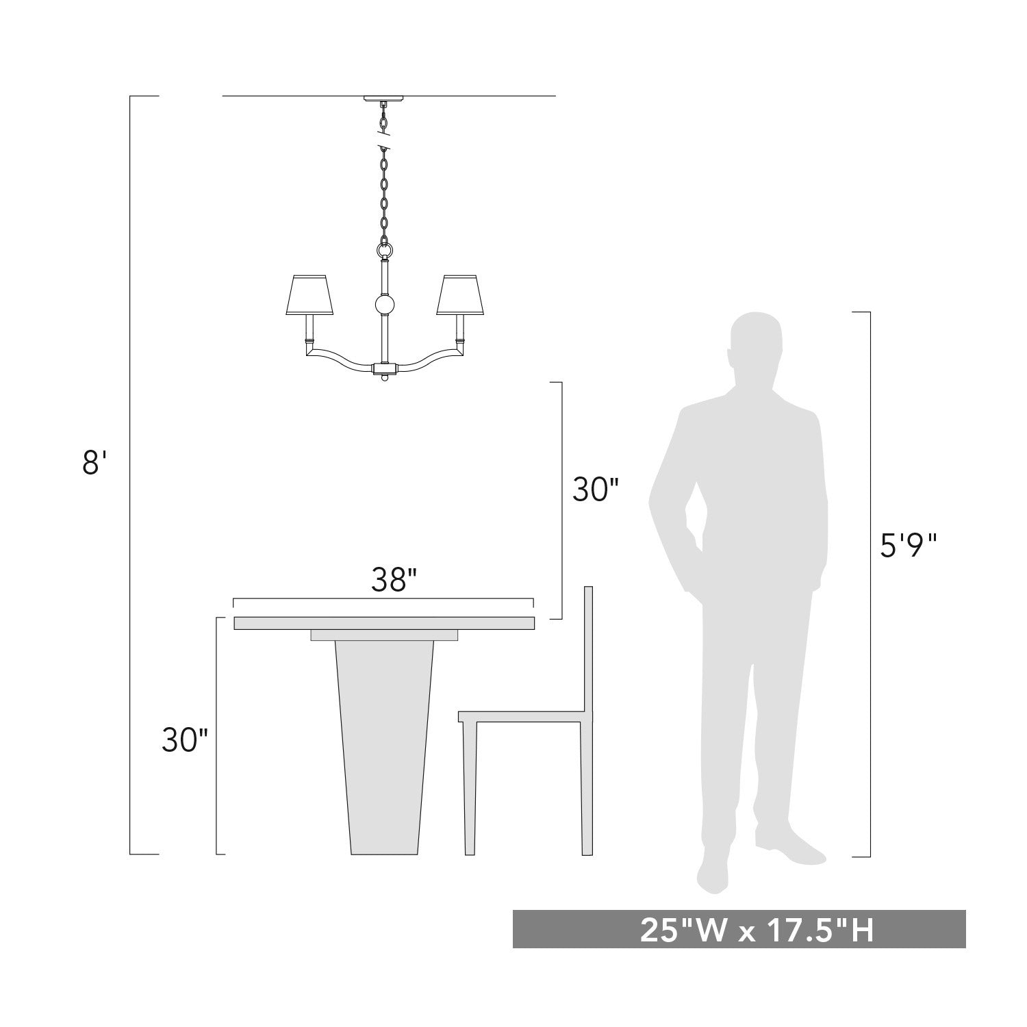 Golden - 3500-5 AB-GRM - Five Light Chandelier - Waverly - Aged Brass