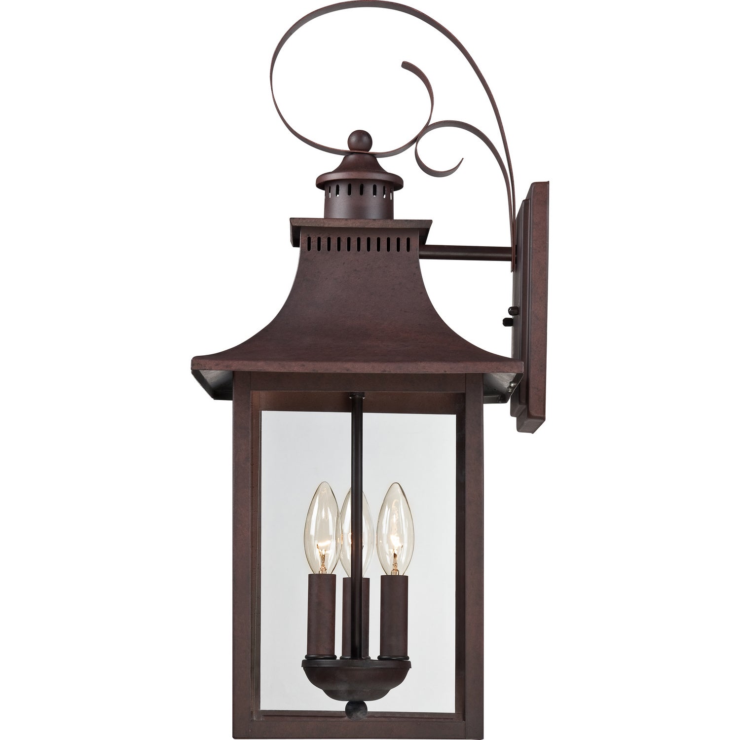Quoizel - CCR8410CU - Three Light Outdoor Wall Lantern - Chancellor - Copper Bronze
