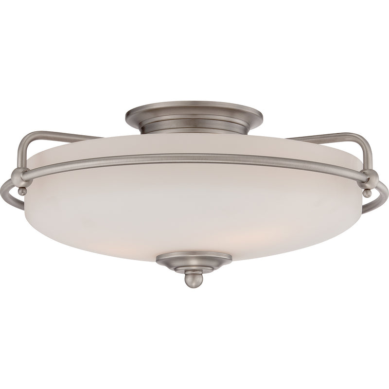 Quoizel - GF1617AN - Three Light Flush Mount - Griffin - Antique Nickel