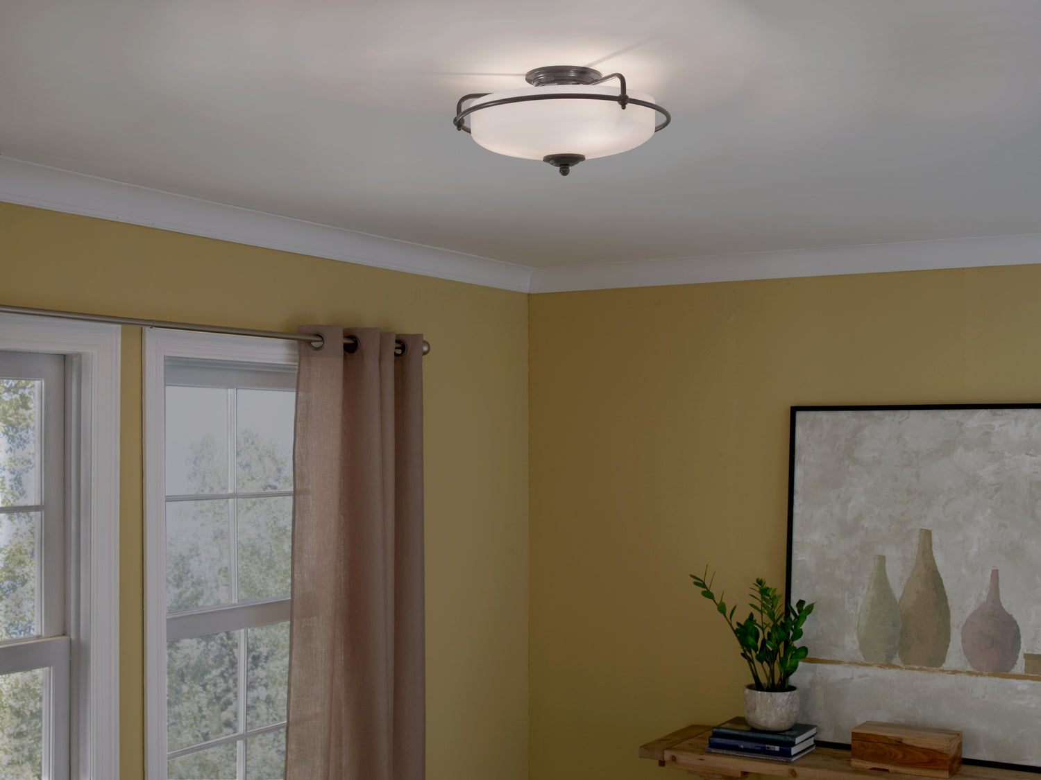 Quoizel - GF1617PN - Three Light Flush Mount - Griffin - Palladian Bronze
