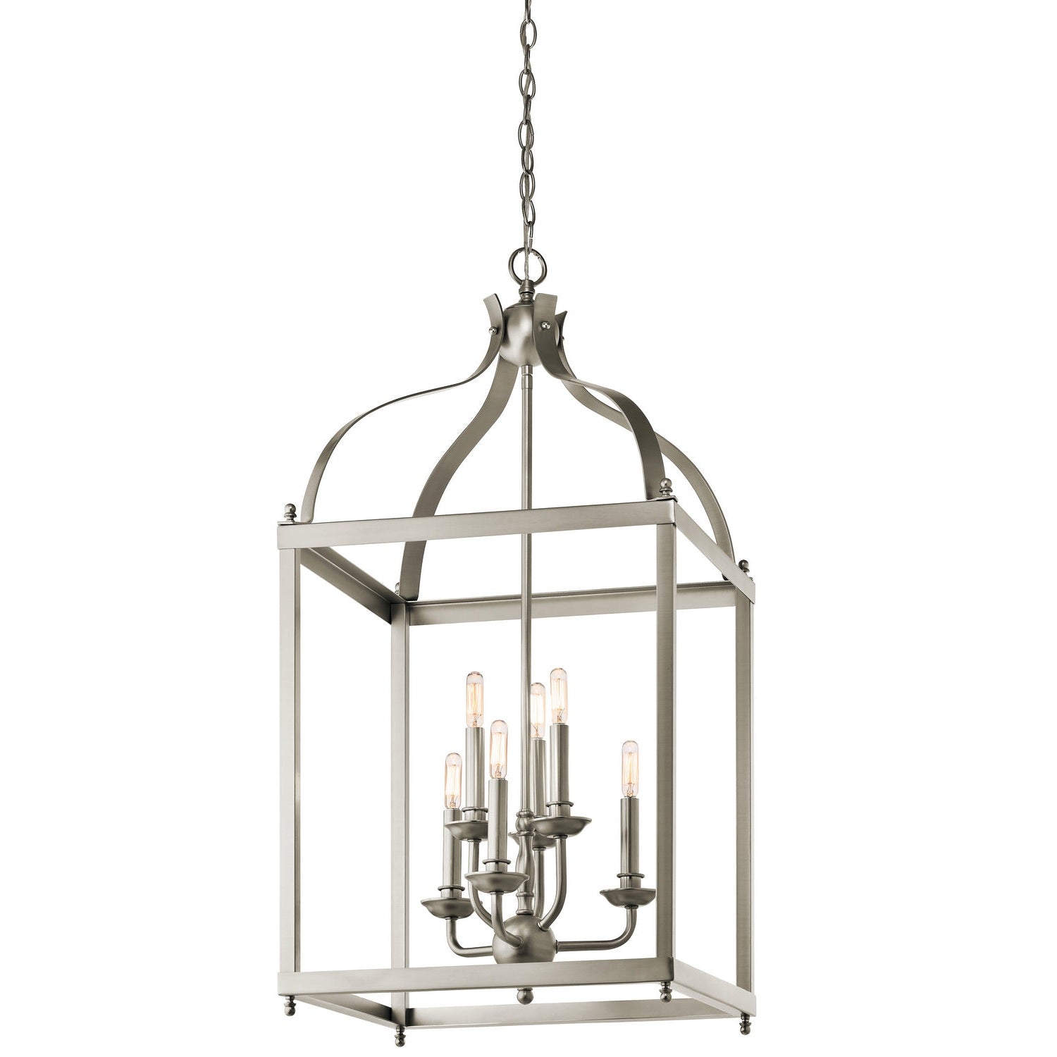 Kichler - 42568NI - Six Light Foyer Chandelier - Larkin - Brushed Nickel