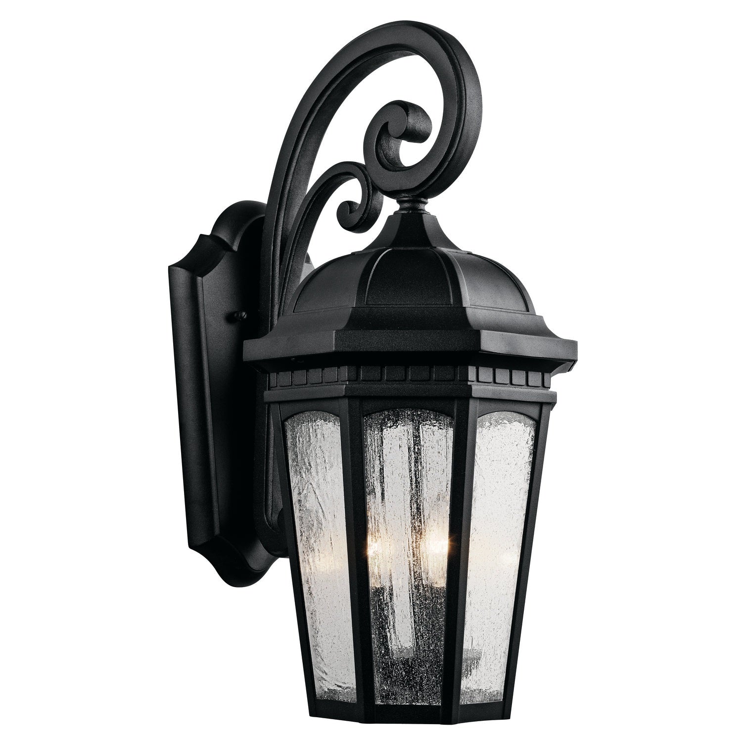 Kichler - 9034BKT - Three Light Outdoor Wall Mount - Courtyard - Textured Black