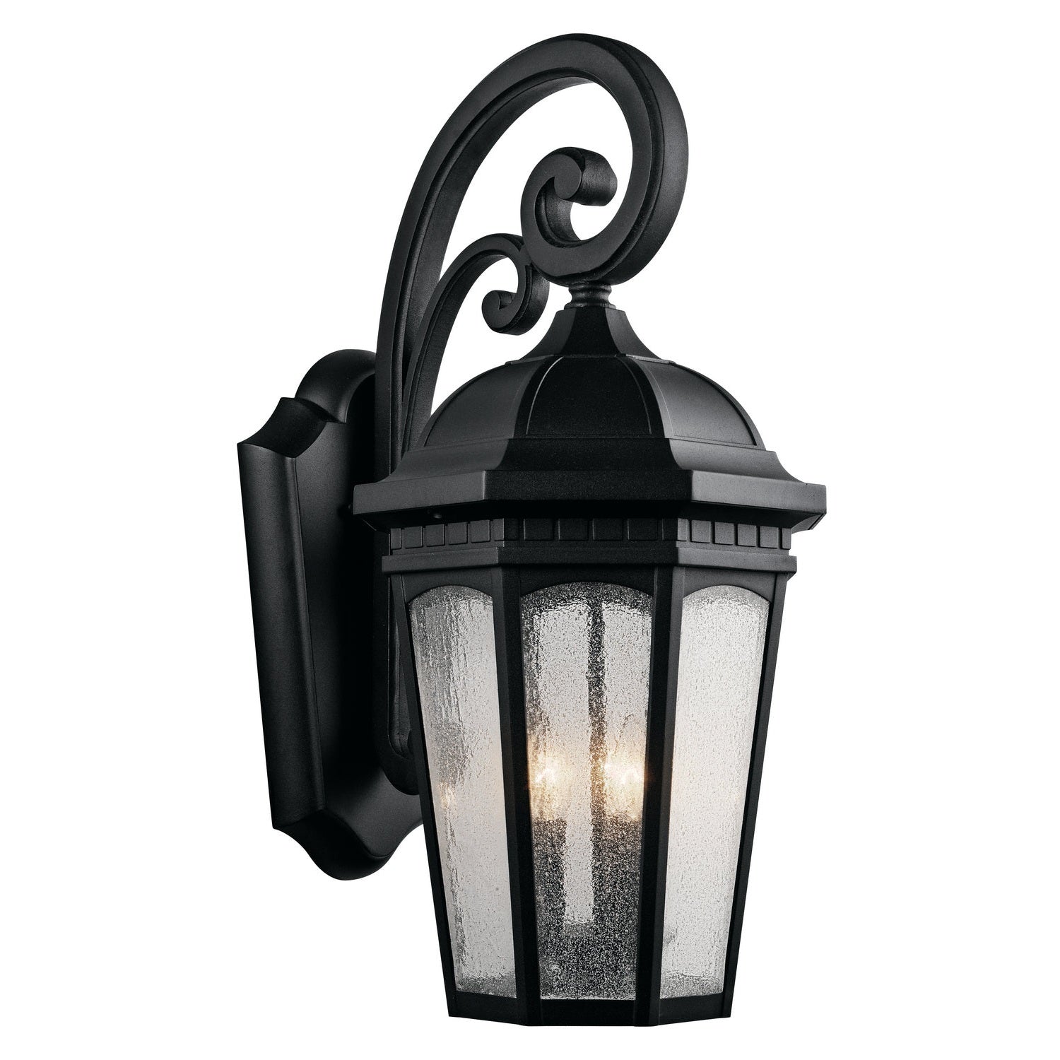 Kichler - 9035BKT - Three Light Outdoor Wall Mount - Courtyard - Textured Black