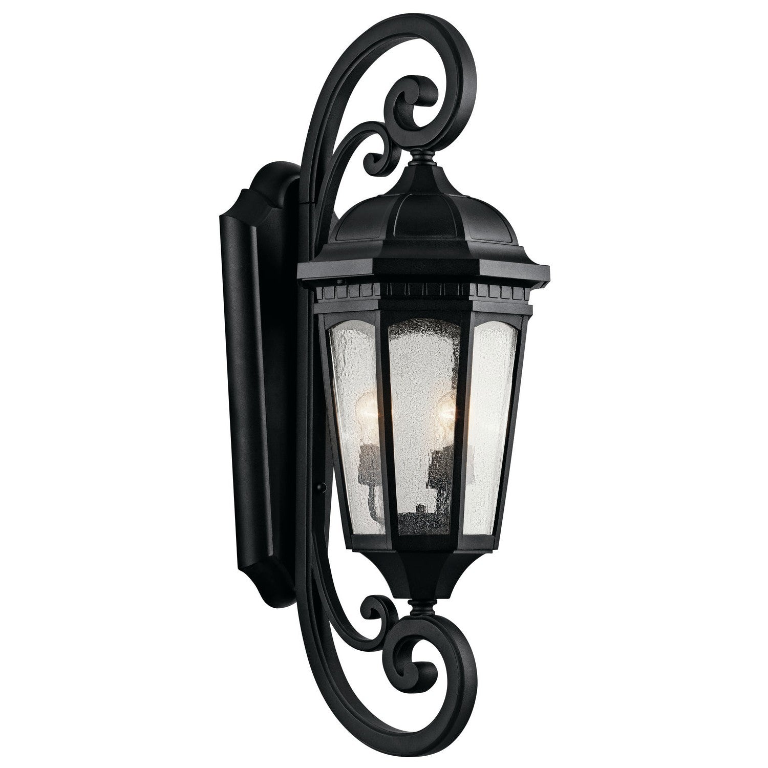 Kichler - 9060BKT - Three Light Outdoor Wall Mount - Courtyard - Textured Black