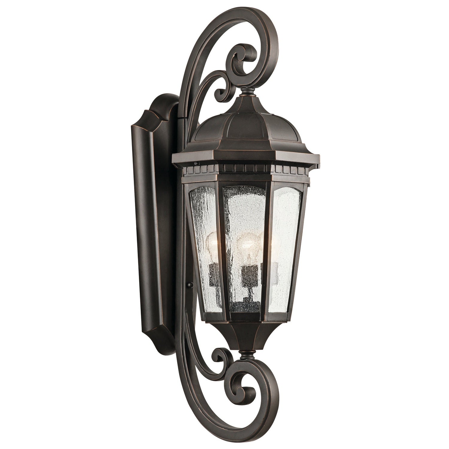 Kichler - 9060RZ - Three Light Outdoor Wall Mount - Courtyard - Rubbed Bronze