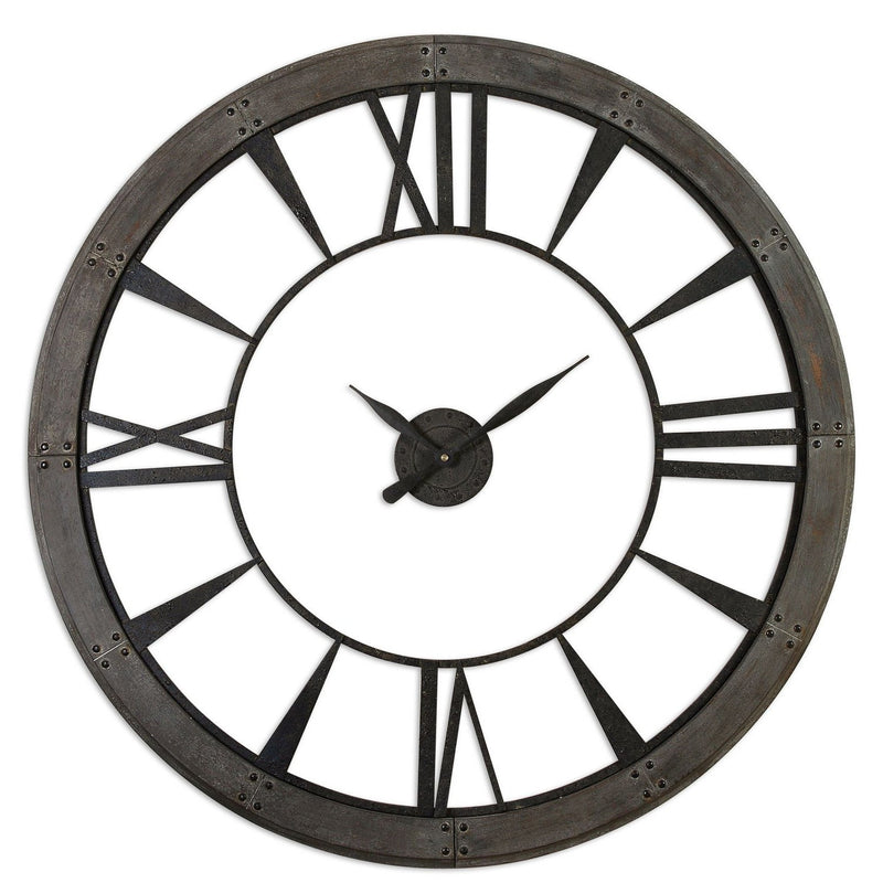 Uttermost - 06084 - Wall Clock - Ronan - Dark Rustic Bronze w/Rust Gray