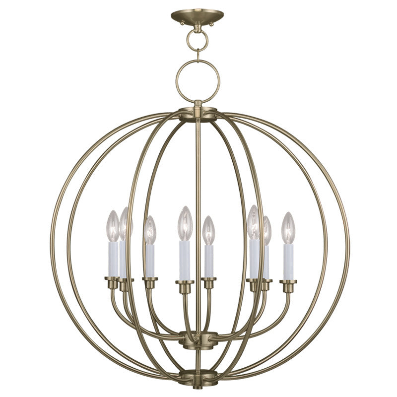 Livex Lighting - 4668-01 - Eight Light Chandelier - Milania - Antique Brass