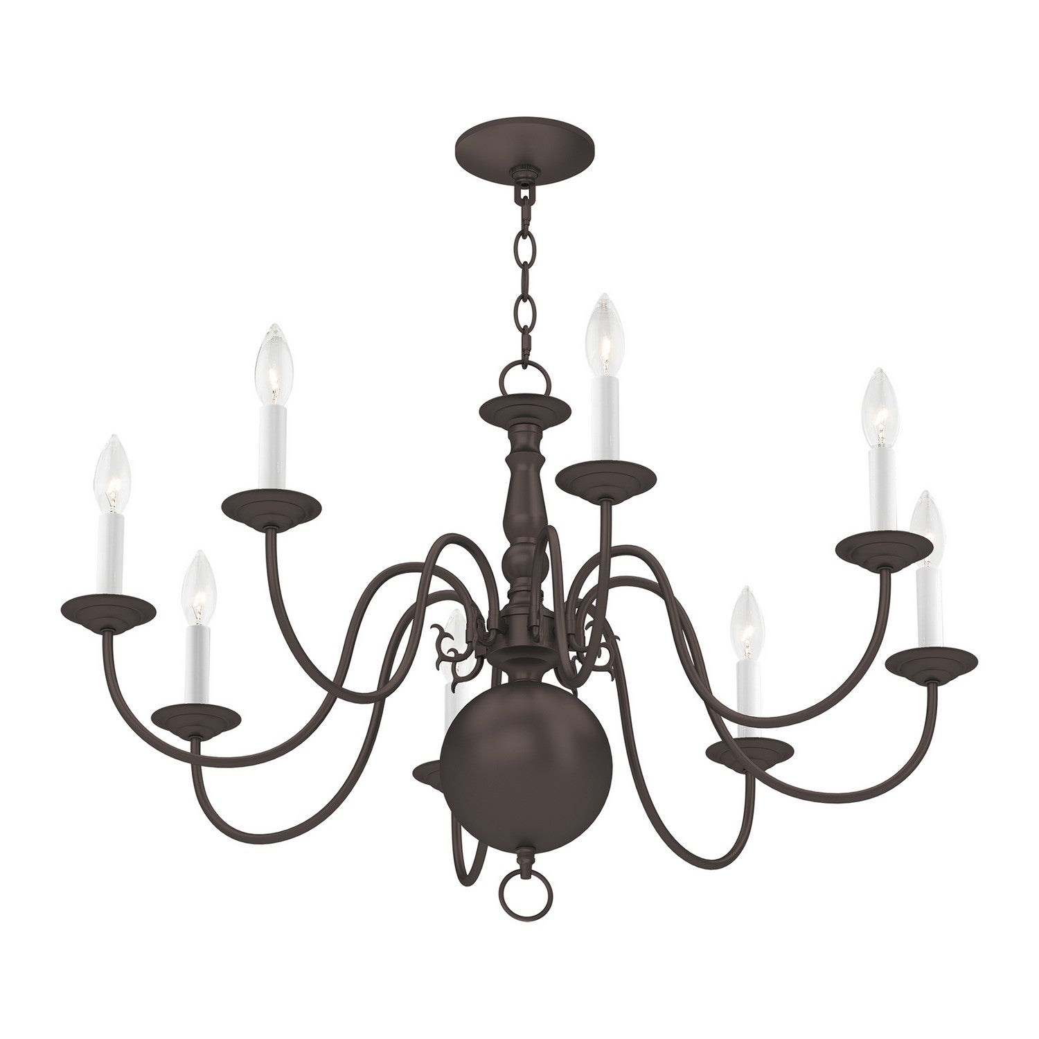 Livex Lighting - 5007-07 - Eight Light Chandelier - Williamsburgh - Bronze
