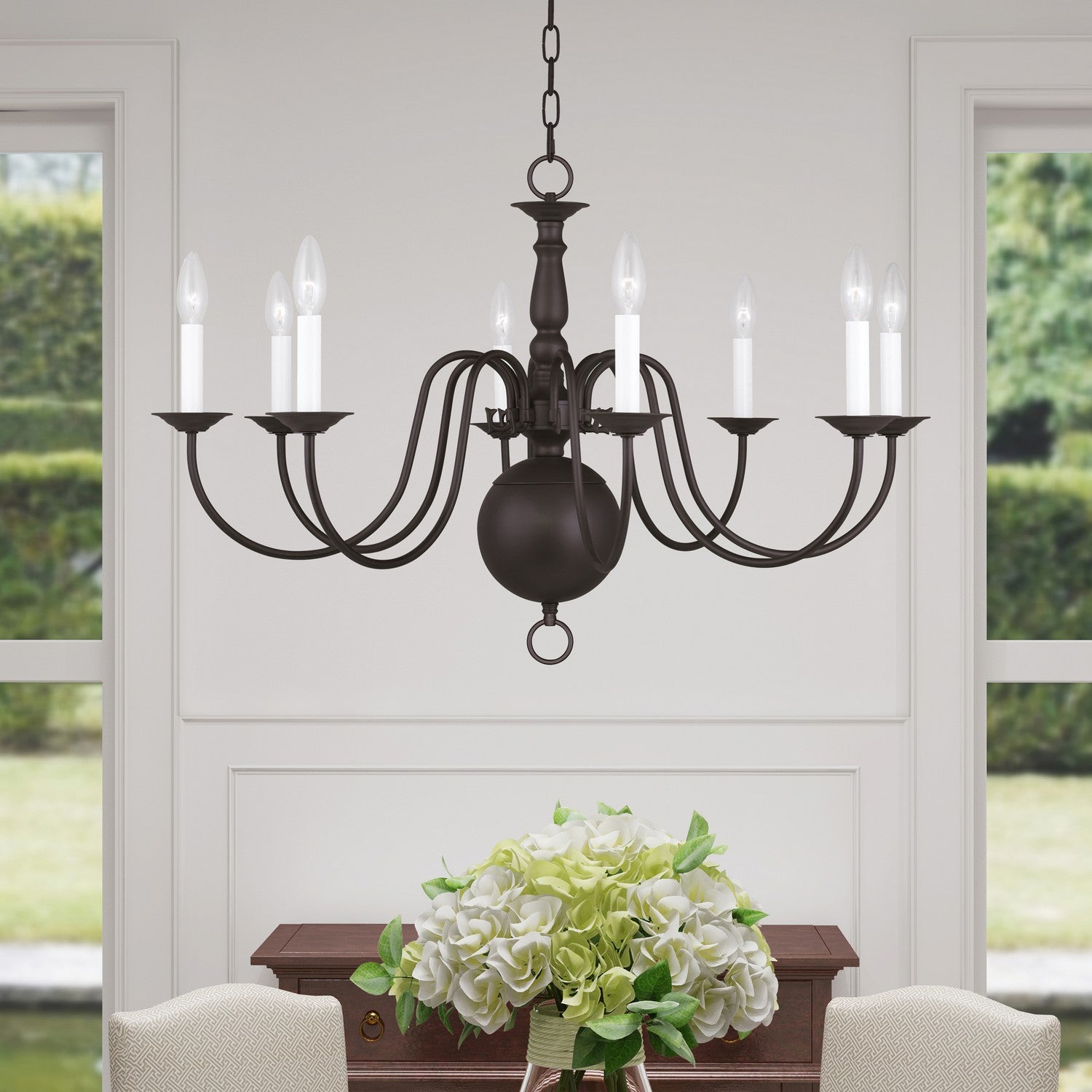 Livex Lighting - 5007-07 - Eight Light Chandelier - Williamsburgh - Bronze