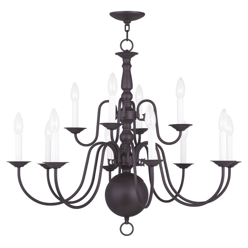 Livex Lighting - 5014-07 - 12 Light Chandelier - Williamsburgh - Bronze
