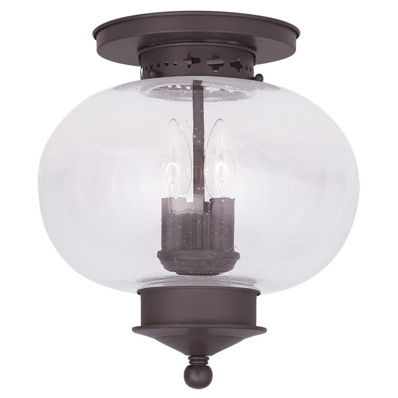 Livex Lighting - 5037-07 - Three Light Ceiling Mount - Harbor - Bronze