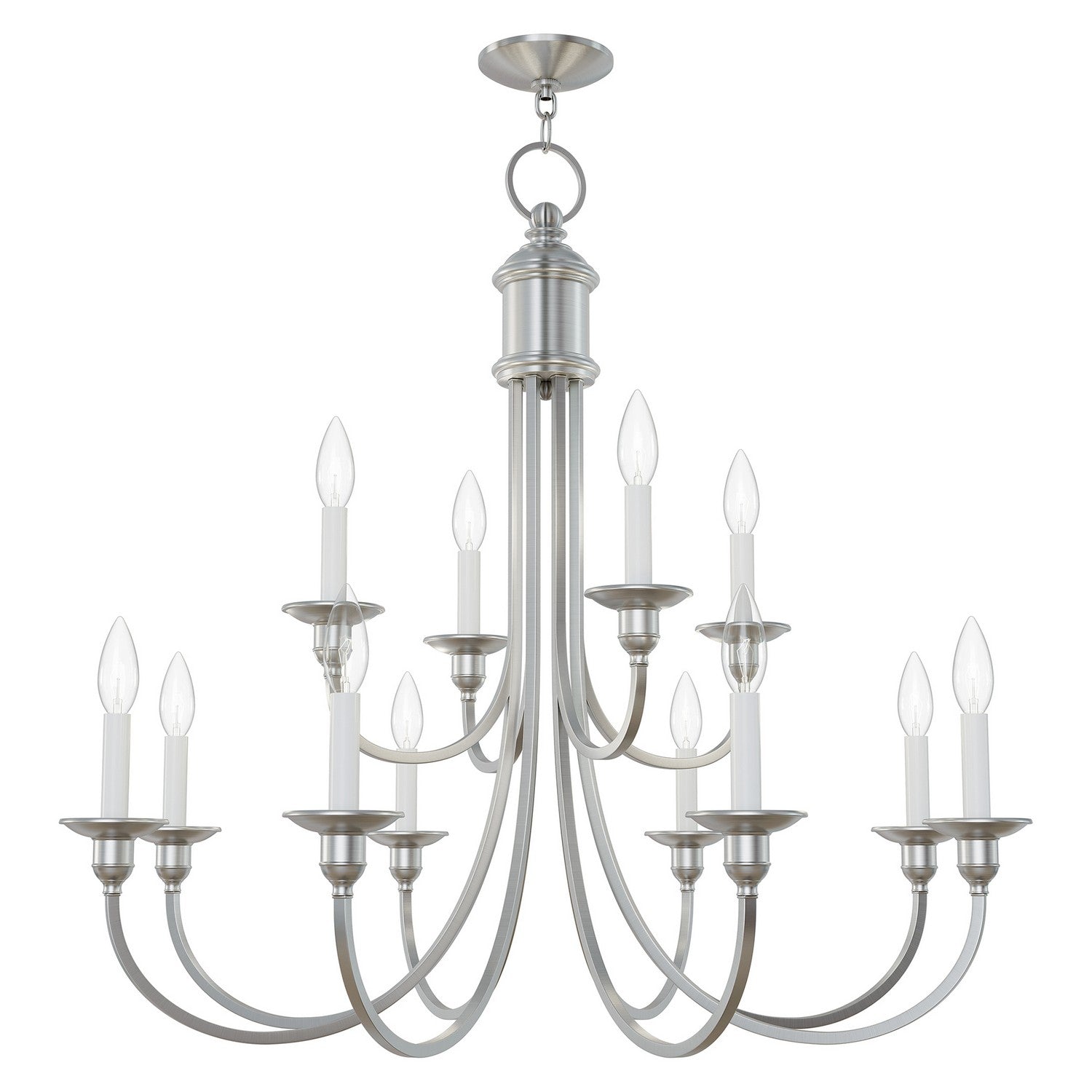 Livex Lighting - 5149-91 - 12 Light Chandelier - Cranford - Brushed Nickel