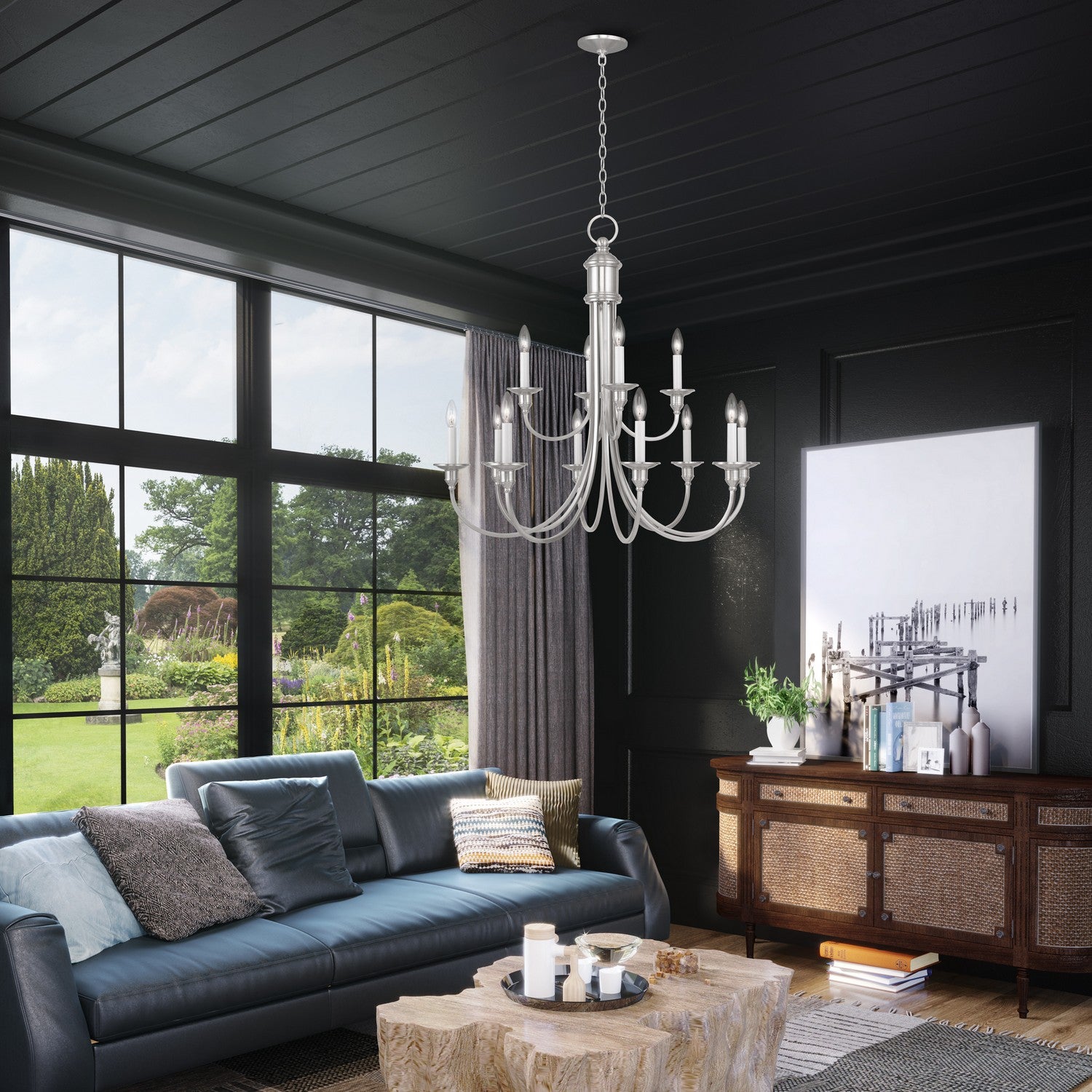 Livex Lighting - 5149-91 - 12 Light Chandelier - Cranford - Brushed Nickel