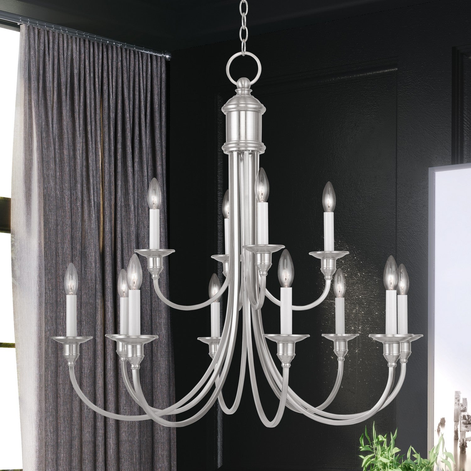 Livex Lighting - 5149-91 - 12 Light Chandelier - Cranford - Brushed Nickel