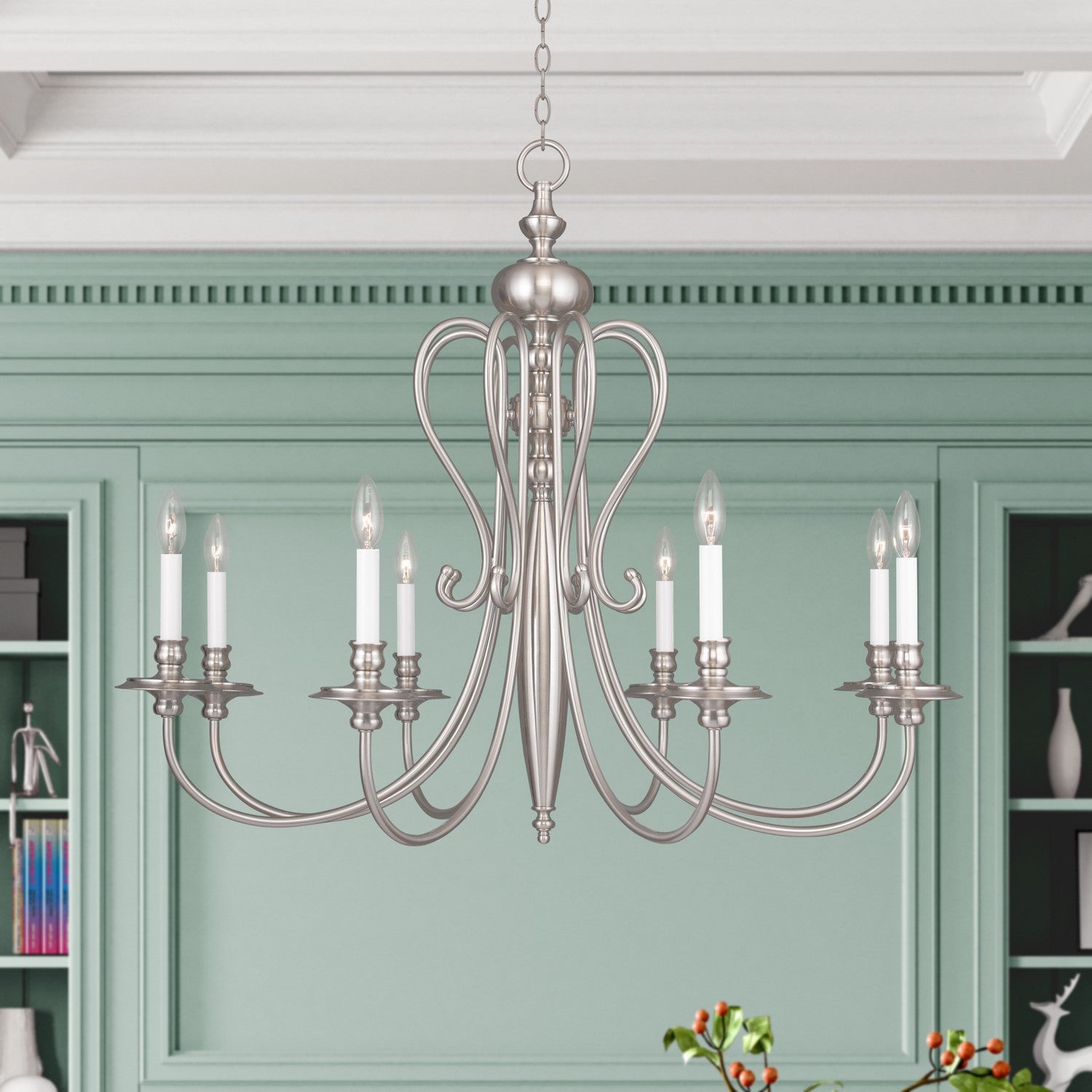 Livex Lighting - 5168-91 - Eight Light Chandelier - Caldwell - Brushed Nickel