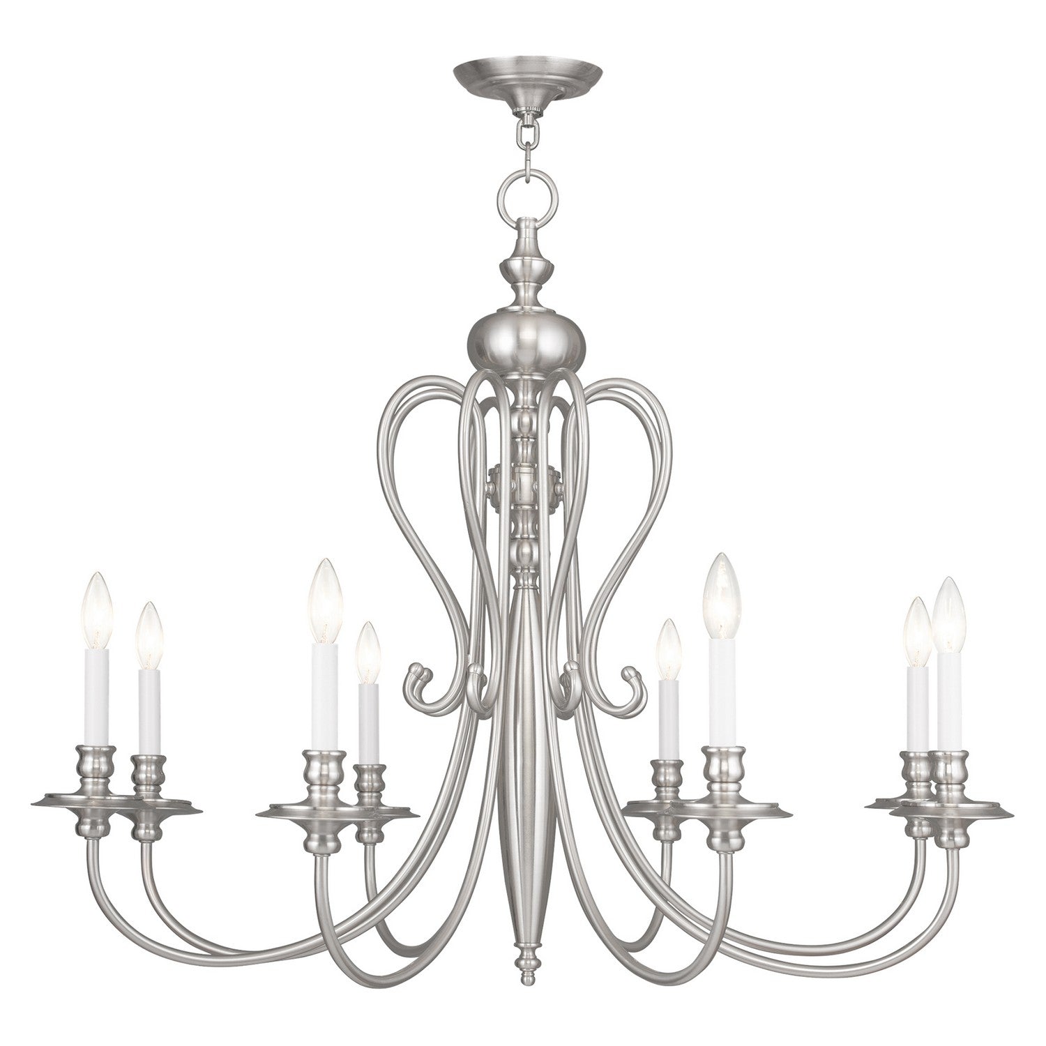 Livex Lighting - 5168-91 - Eight Light Chandelier - Caldwell - Brushed Nickel