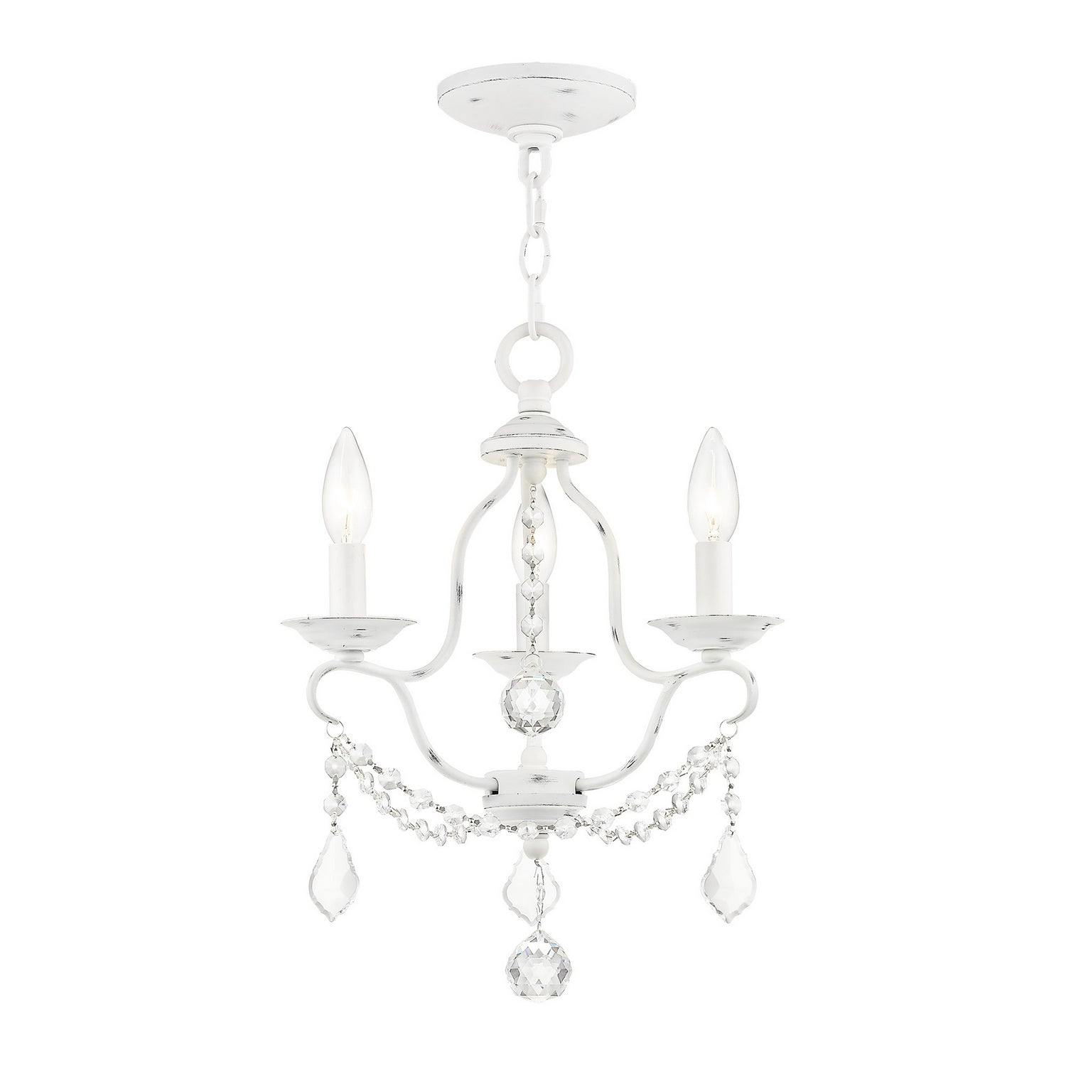 Livex Lighting - 6423-60 - Three Light Mini Chandelier - Chesterfield - Antique White