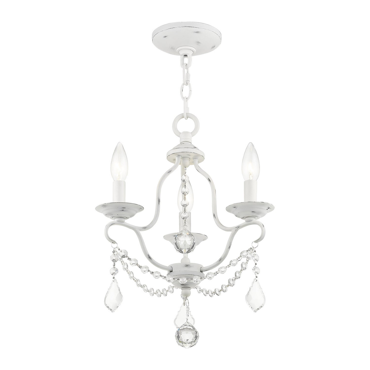 Livex Lighting - 6423-60 - Three Light Mini Chandelier - Chesterfield - Antique White