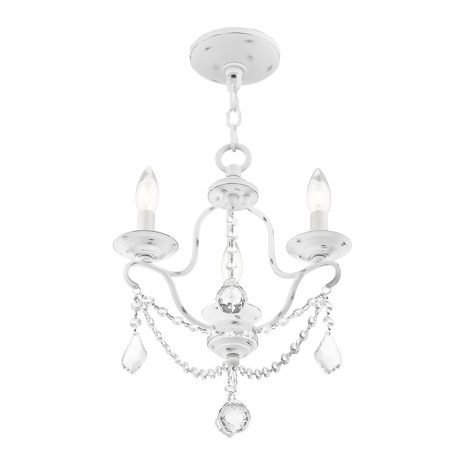 Livex Lighting - 6423-60 - Three Light Mini Chandelier - Chesterfield - Antique White