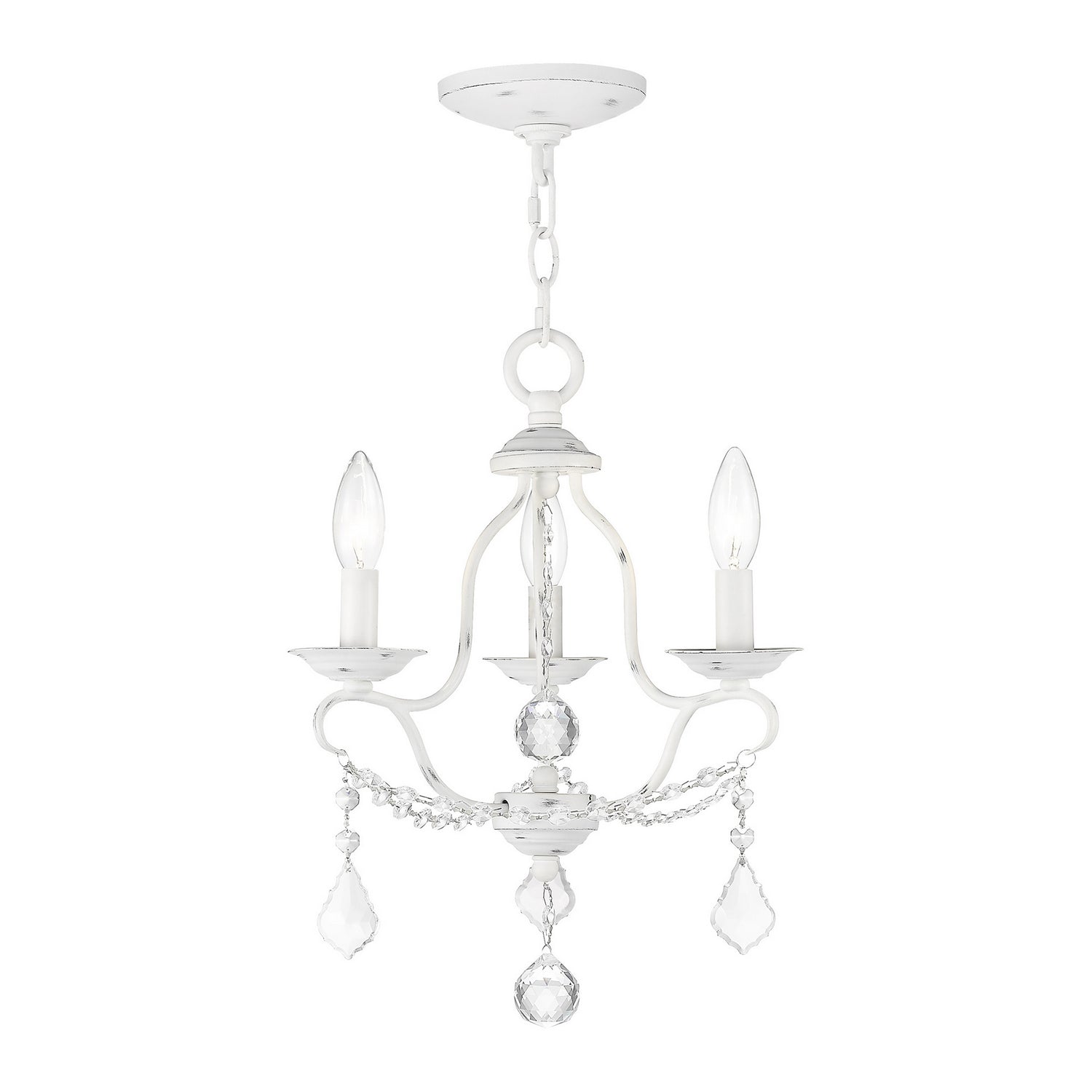 Livex Lighting - 6423-60 - Three Light Mini Chandelier - Chesterfield - Antique White