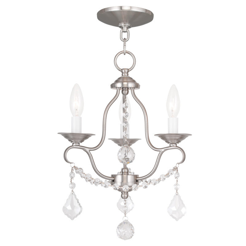 Livex Lighting - 6423-91 - Three Light Mini Chandelier - Chesterfield - Brushed Nickel