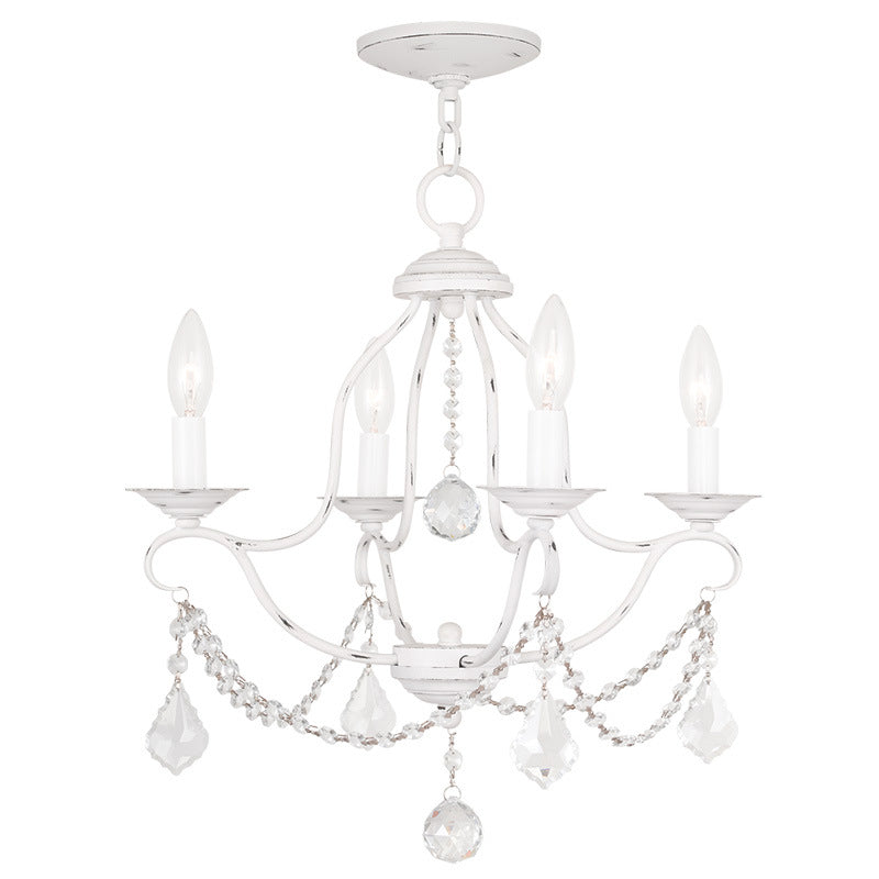 Livex Lighting - 6424-60 - Four Light Mini Chandelier - Chesterfield - Antique White