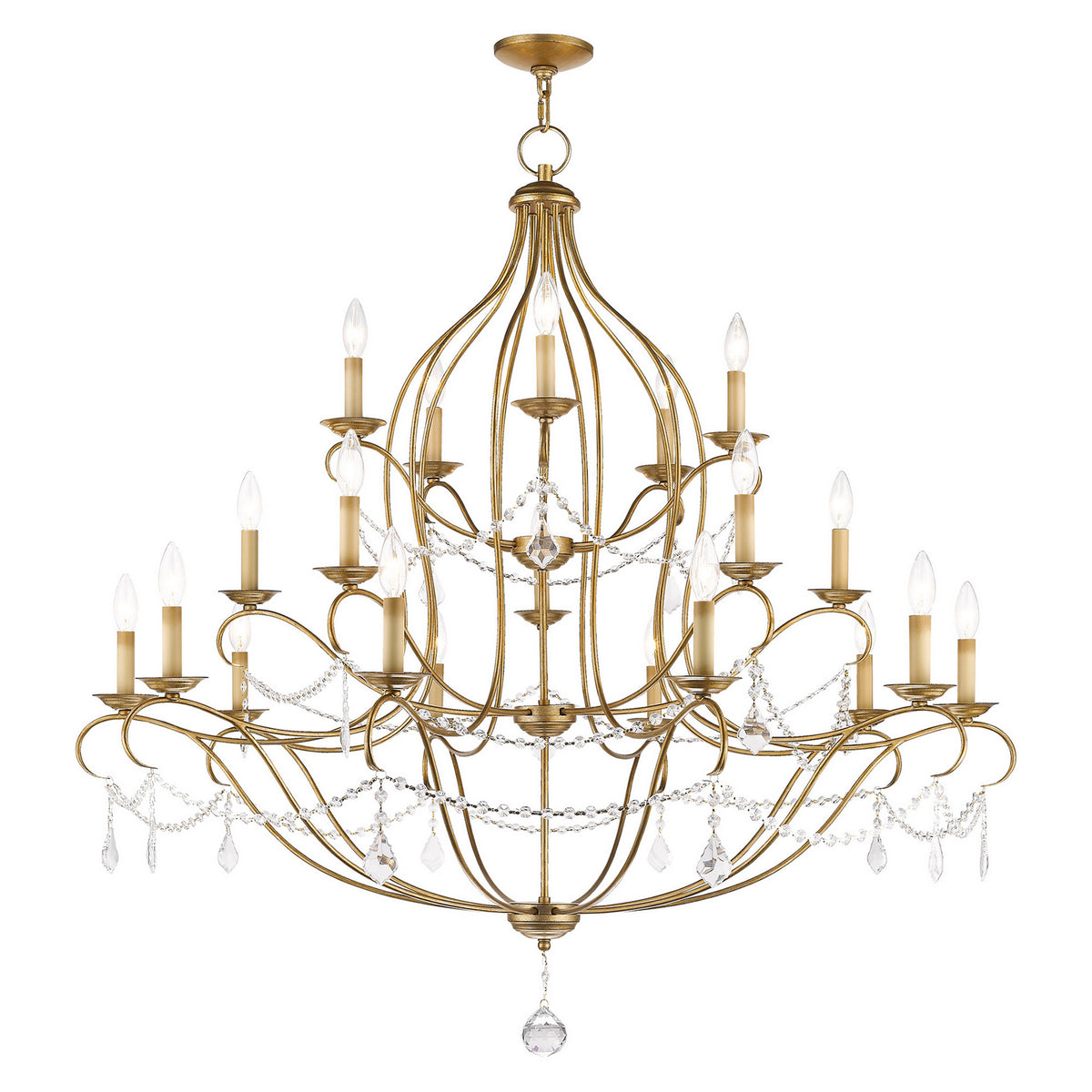 Livex Lighting - 6439-48 - 12 Light Chandelier - Chesterfield - Hand Applied Antique Gold Leaf