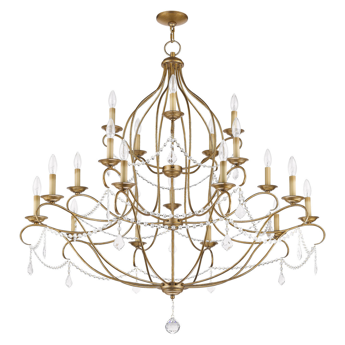 Livex Lighting - 6439-48 - 12 Light Chandelier - Chesterfield - Hand Applied Antique Gold Leaf