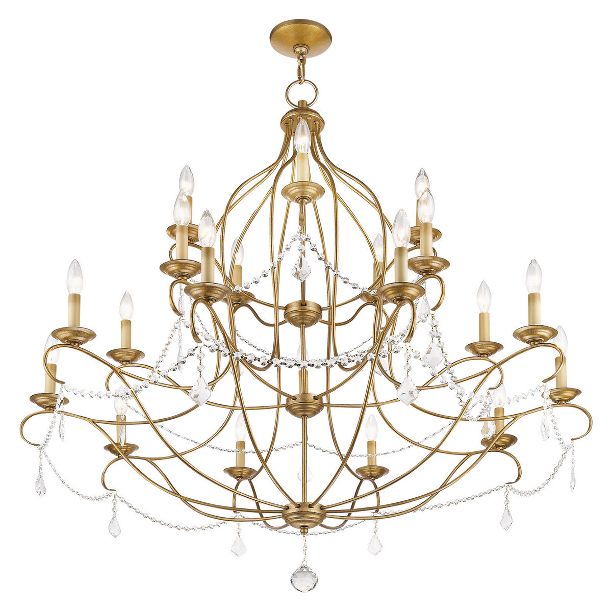 Livex Lighting - 6439-48 - 12 Light Chandelier - Chesterfield - Hand Applied Antique Gold Leaf