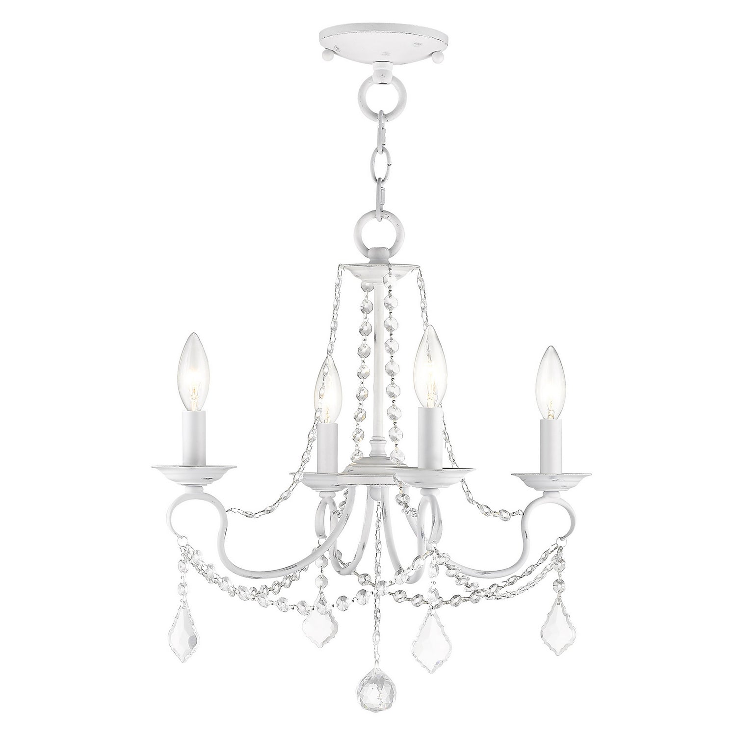Livex Lighting - 6514-60 - Four Light Mini Chandelier/Ceiling Mount - Pennington - Antique White
