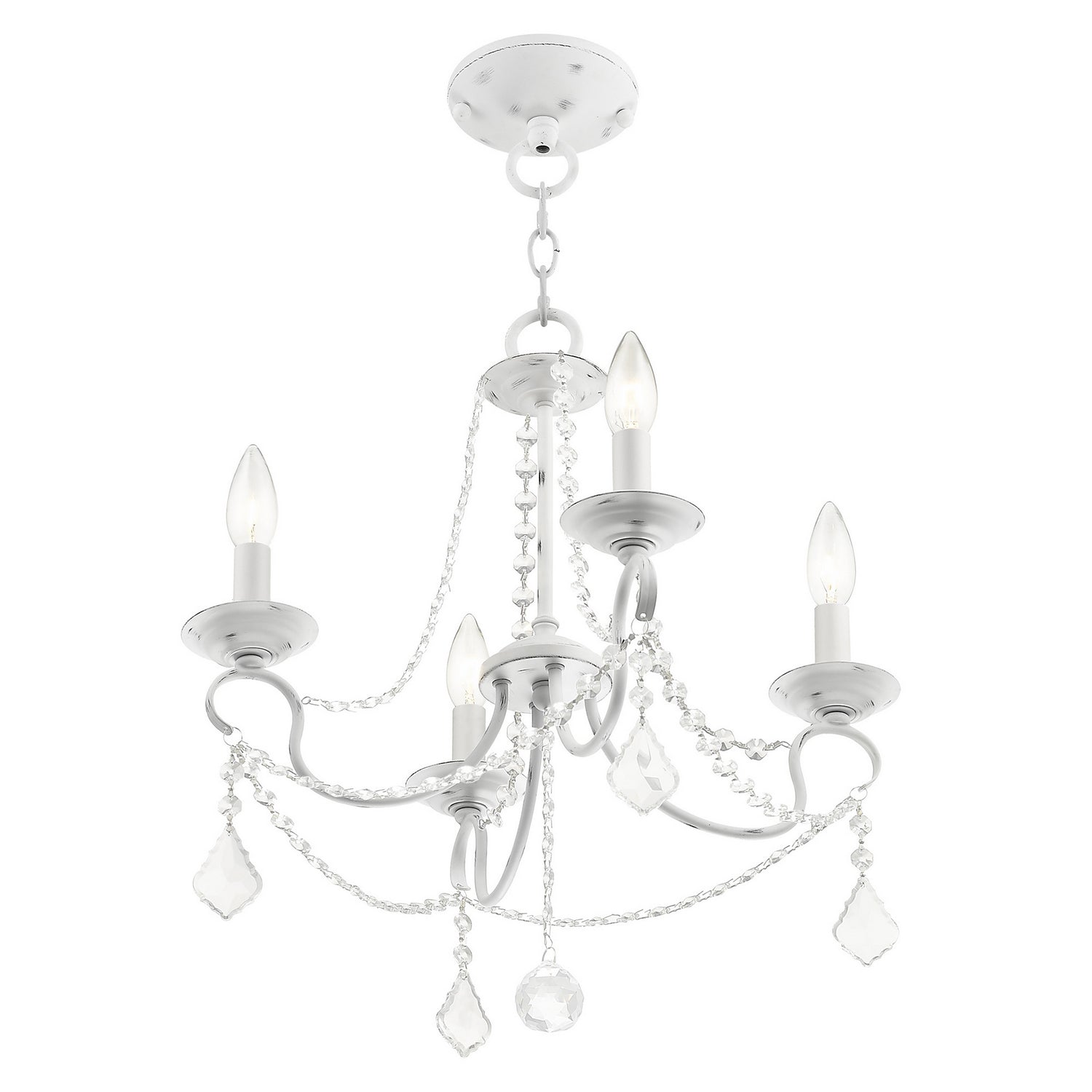 Livex Lighting - 6514-60 - Four Light Mini Chandelier/Ceiling Mount - Pennington - Antique White