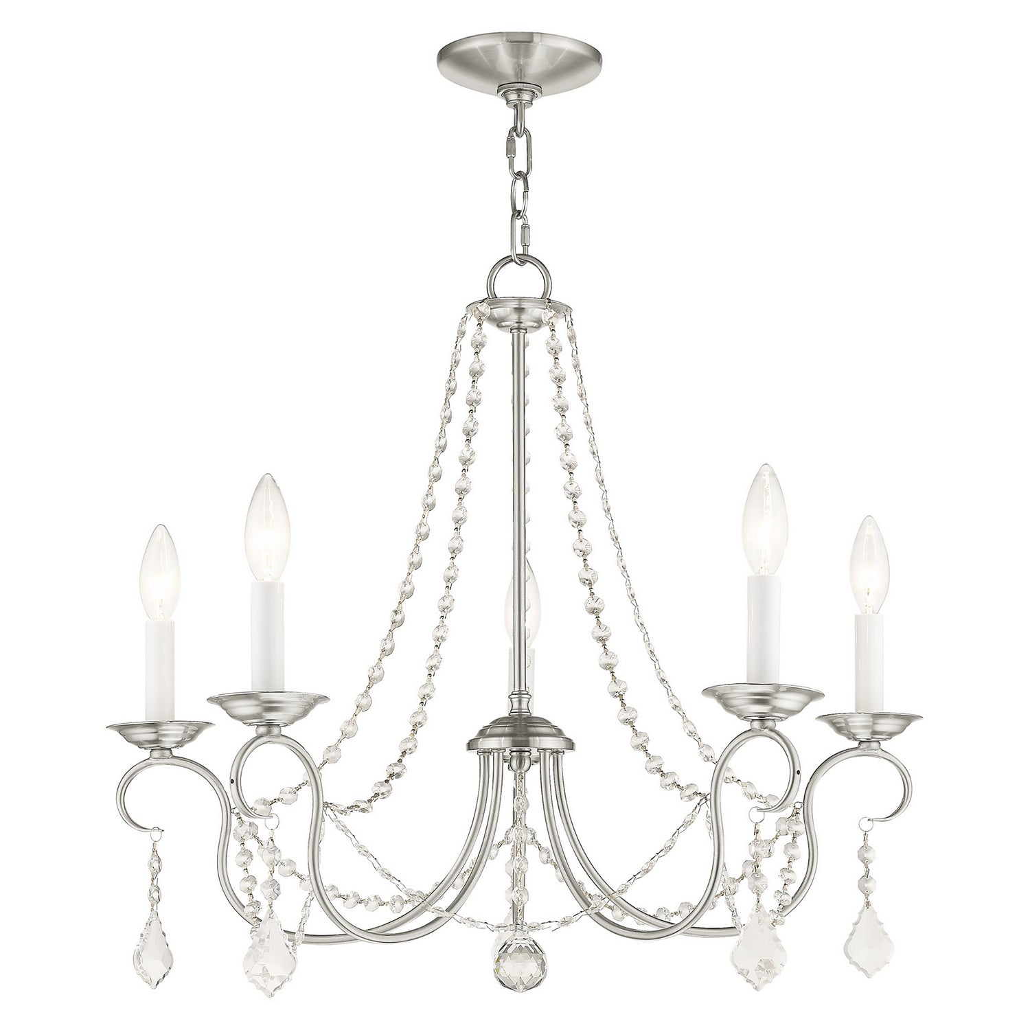 Livex Lighting - 6515-91 - Five Light Chandelier - Pennington - Brushed Nickel