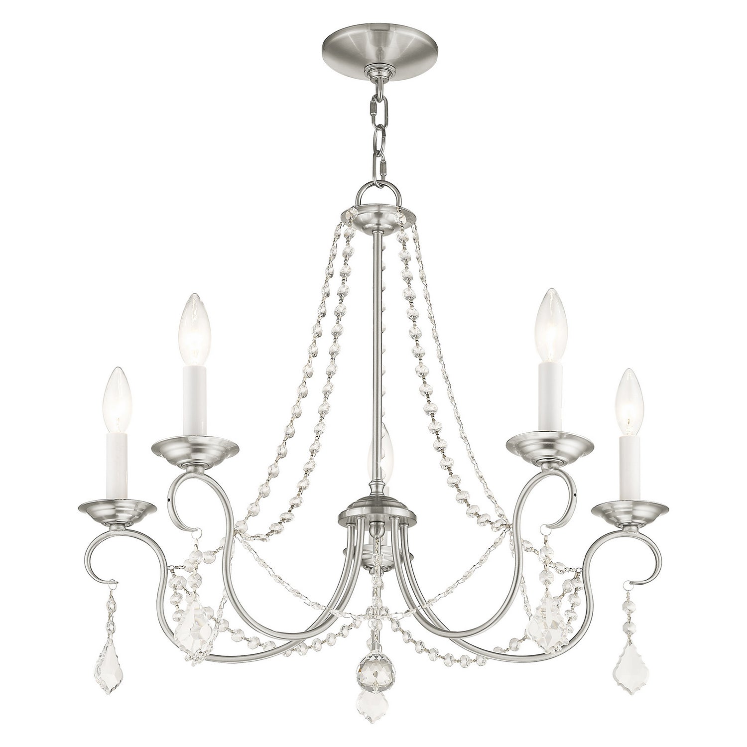 Livex Lighting - 6515-91 - Five Light Chandelier - Pennington - Brushed Nickel