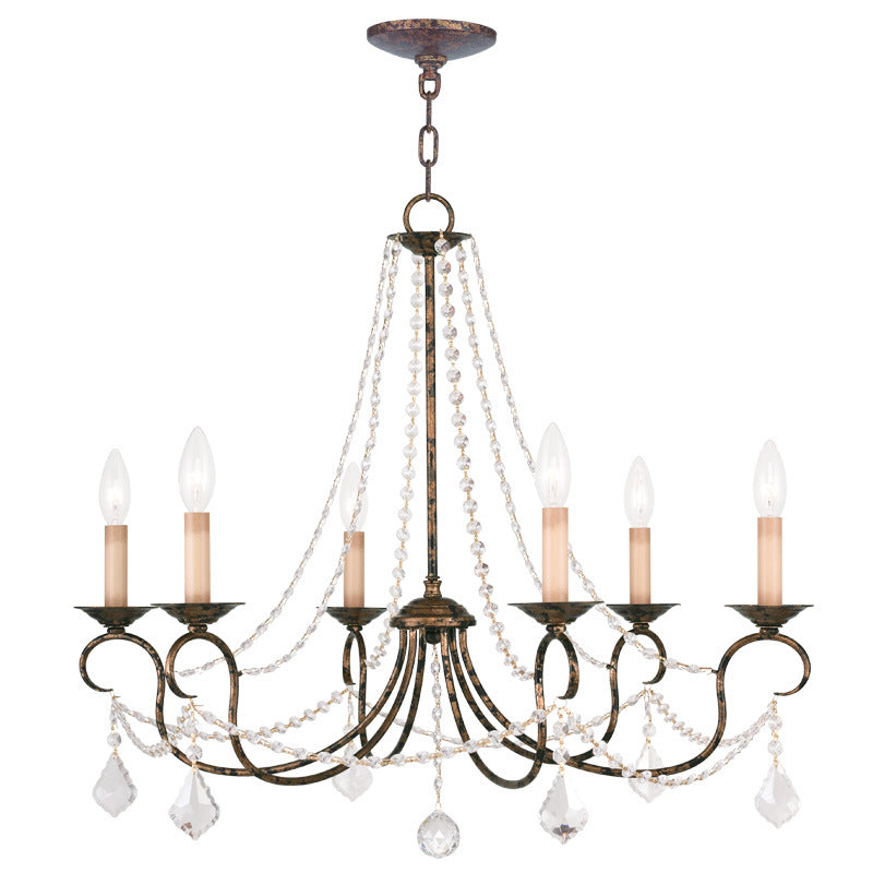 Livex Lighting - 6516-71 - Six Light Chandelier - Pennington - Hand Applied Venetian Golden Bronze