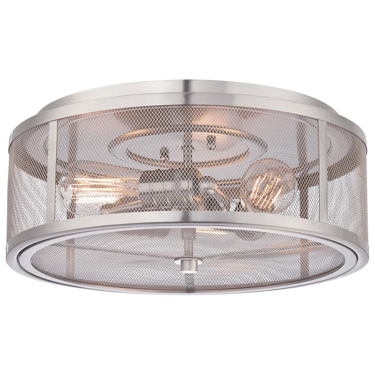Minka-Lavery - 4133-84 - Three Light Flush Mount - Downtown Edison - Brushed Nickel
