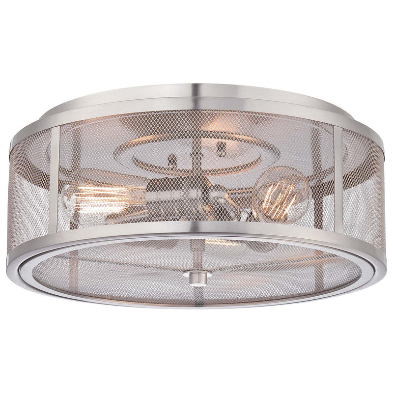 Minka-Lavery - 4133-84 - Three Light Flush Mount - Downtown Edison - Brushed Nickel