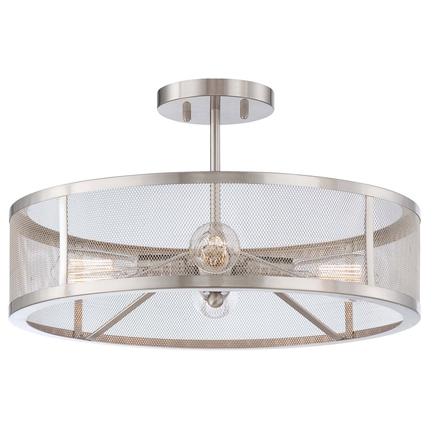 Minka-Lavery - 4134-84 - Four Light Semi Flush Mount - Downtown Edison - Brushed Nickel