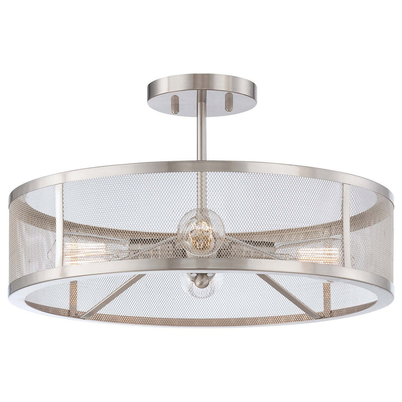 Minka-Lavery - 4134-84 - Four Light Semi Flush Mount - Downtown Edison - Brushed Nickel