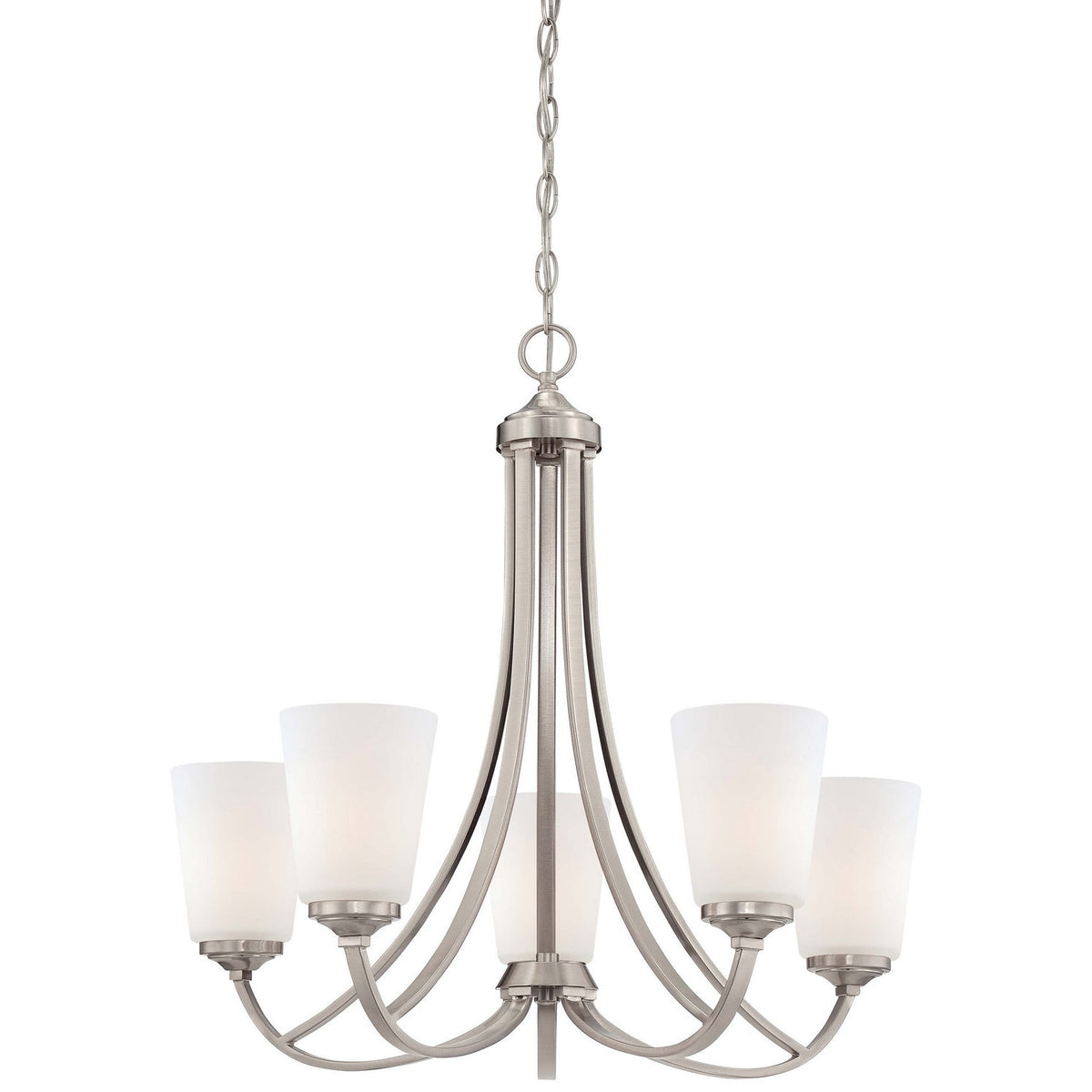 Minka-Lavery - 4965-84 - Five Light Chandelier - Overland Park - Brushed Nickel