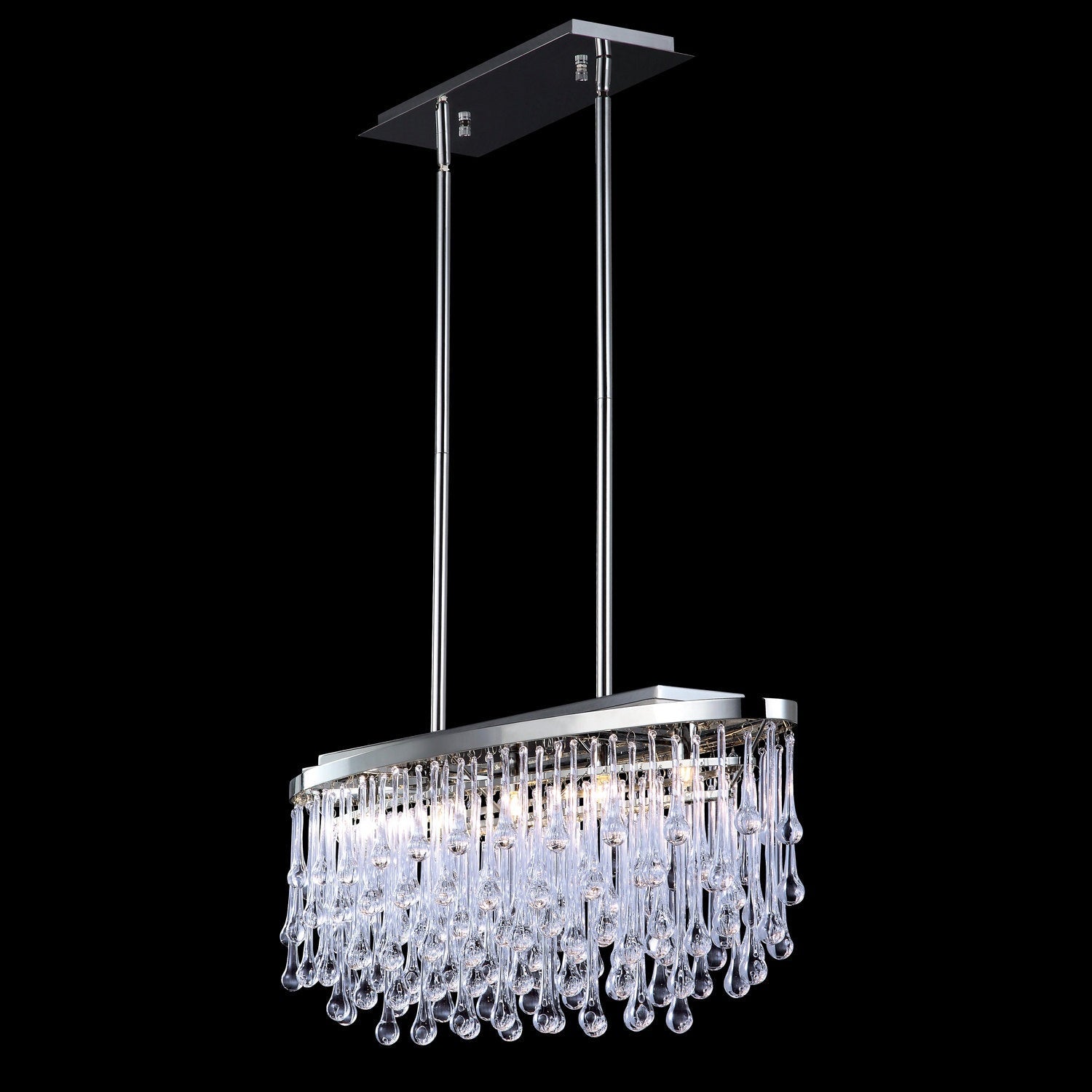 Avenue Lighting - HF1806-PN - LED Chandelier - Hollywood Blvd. - Polish Nickel / Clear Glass Tear Drops
