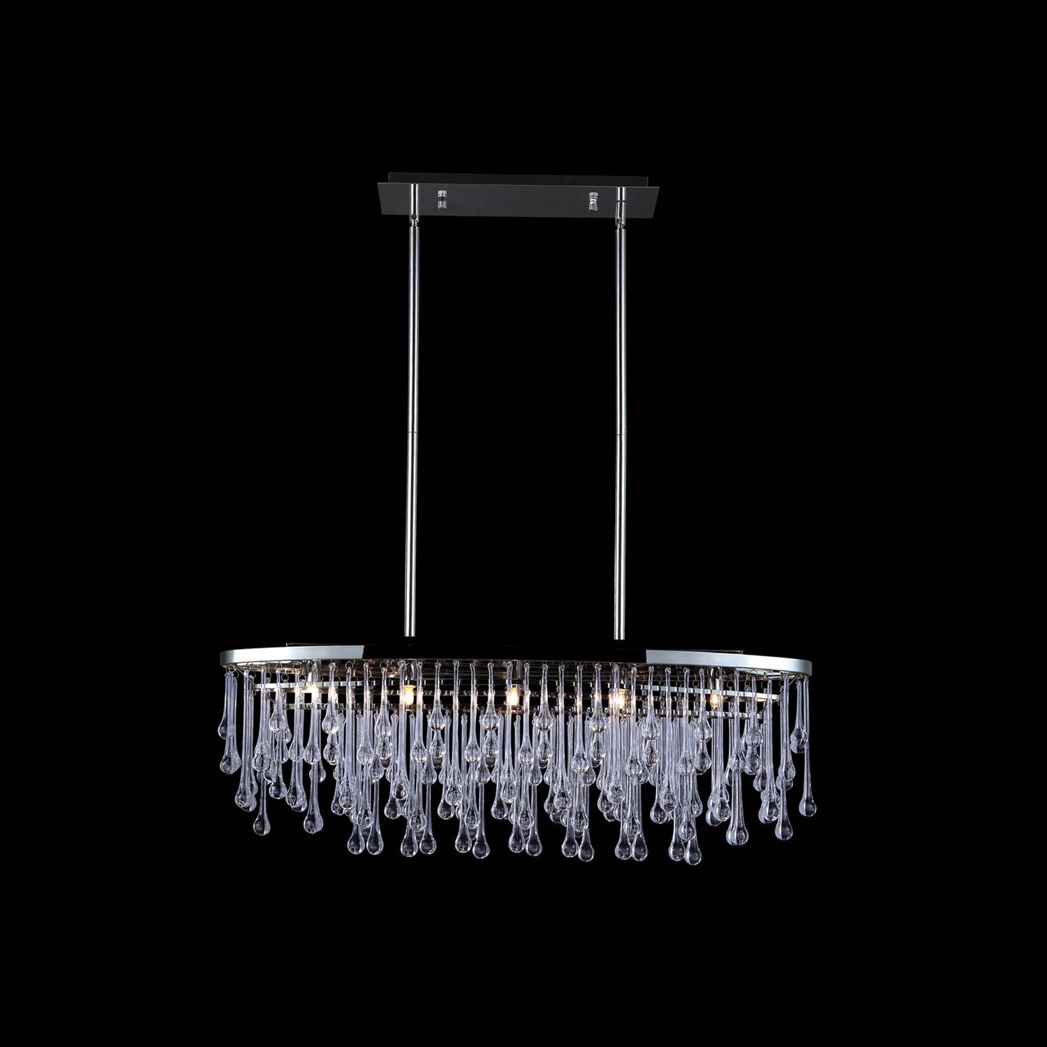Avenue Lighting - HF1806-PN - LED Chandelier - Hollywood Blvd. - Polish Nickel / Clear Glass Tear Drops