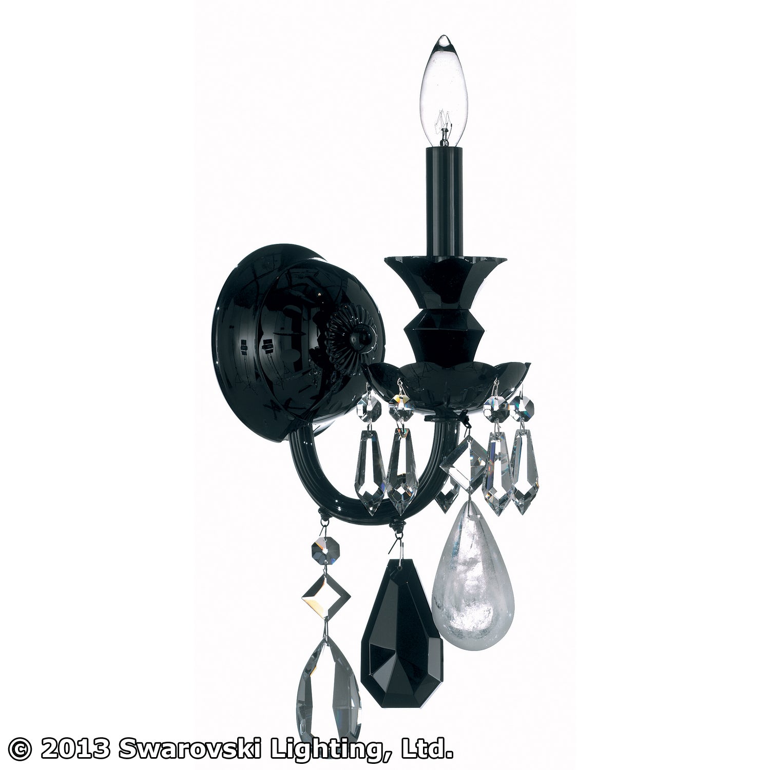 Schonbek - 5501BK - One Light Wall Sconce - Hamilton Rock Crystal - Jet Black